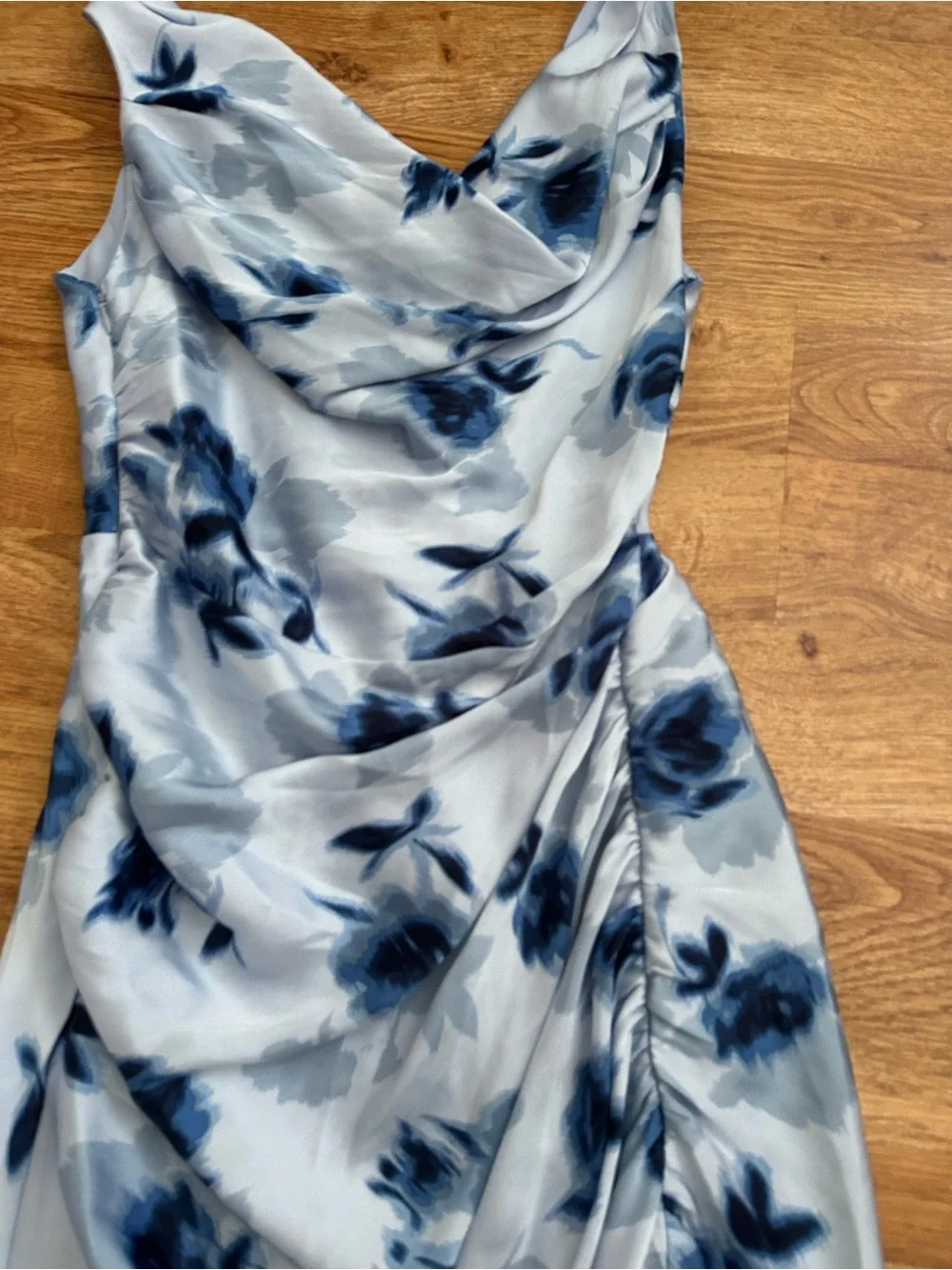 NWT Abercrombie & Fitch Blue Floral Cowl Maxi Dress S
